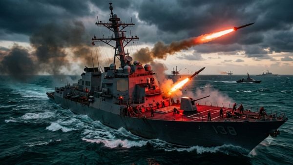 Iran Launches Ballistic Missile Attack on US Warships as Tensions Soar in Strategic Middle East Waterway Iran Launches Ballistic Missile Attack on US Warships as Tensions Soar in Strategic Middle East Waterway