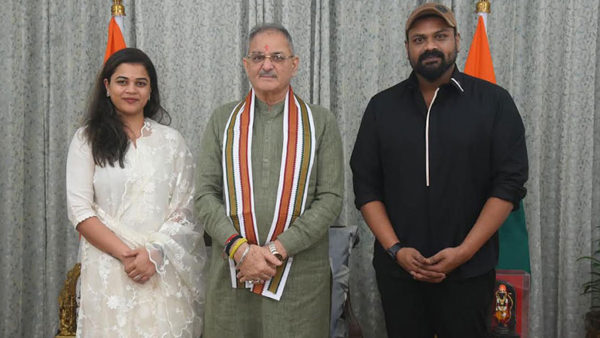 Manoj- Bhumika meets Himachal Pradesh Governor Kavinder Gupta Discussions centered around cinema sports and infrastructure Manoj- Bhumika meets Himachal Pradesh Governor Kavinder Gupta Discussions centered around cinema sports and infrastructure