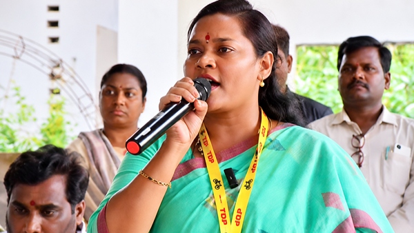 TDP MLA Miriyala Sirisha Warns Cadre Against Complaining to Party High Command TDP MLA Miriyala Sirisha Warns Cadre Against Complaining to Party High Command