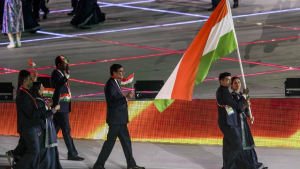 Asian Games 2026 Opening Ceremony Flag Bearer Twist and Empty Seats Manu Bhaker and Pawan Sehrawat led Team India