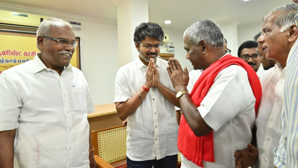 Left vs TVK in Tamil Nadu Bypolls Supporting the Government Opposing Its Candidates Left vs TVK in Tamil Nadu Bypolls Supporting the Government Opposing Its Candidates