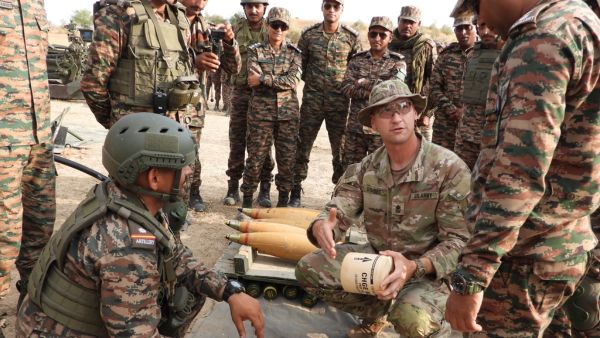 Yudh Abhyas 2026 India and US Armies Conduct M777 Howitzer Live Firing Exercise in Rajasthan Desert Yudh Abhyas 2026 India and US Armies Conduct M777 Howitzer Live Firing Exercise in Rajasthan Desert
