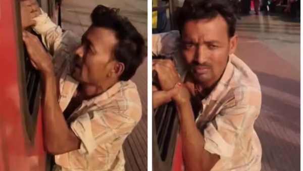 Bihar Shocking incident Attempt to steal through a train window passengers teach the thief a lesson Bihar Shocking incident Attempt to steal through a train window passengers teach the thief a lesson