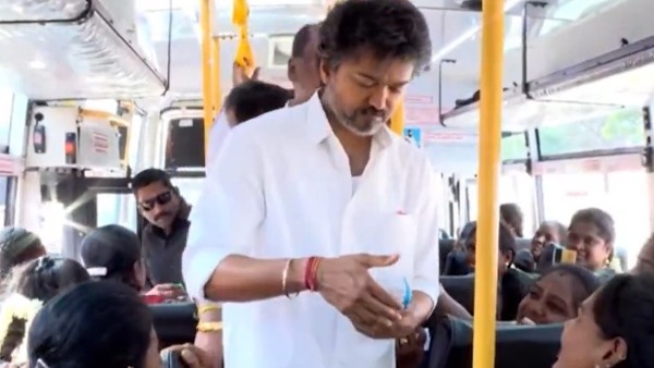 CM Vijay provides tickets to women after launch expanded Vettri Payanam free bus scheme Tamil Nadu CM Vijay provides tickets to women after launch expanded Vettri Payanam free bus scheme Tamil Nadu