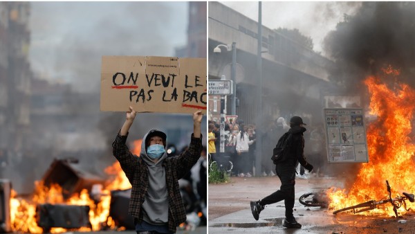 France Nationwide Chaos with Protests Turn Violent in Paris Lyon Marseille and Beyond Protesters