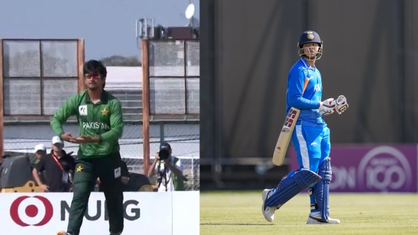 IND vs PAK Asian Games 2026 Saim Ayub Baby-Rocking Celebration After Dismissing Vaibhav Sooryavanshi IND vs PAK Asian Games 2026 Saim Ayub Baby-Rocking Celebration After Dismissing Vaibhav Sooryavanshi