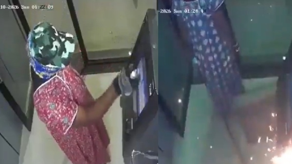 Caught on Camera Men in Nighties Loot Kamareddy ATM with Gas Cutter CCTV Video Viral Full Details Caught on Camera Men in Nighties Loot Kamareddy ATM with Gas Cutter CCTV Video Viral Full Details