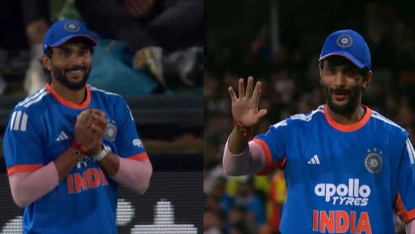India vs New Zealand 1st T20I Nitish Kumar Reddy Celebrates Catch On Free Hit Funny Video Goes Viral