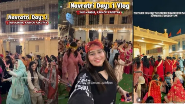 Pakistan karachi area Navaratri celebrations held on a grand scale in Pakistan video goes viral Pakistan karachi area Navaratri celebrations held on a grand scale in Pakistan video goes viral