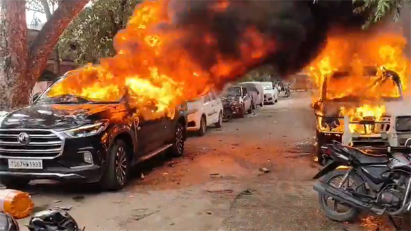 Rayachoti Tension YSRCP Office Set on Fire Vehicles Torched police forces deployed