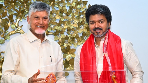 Vijay Seeks More Telugu Ganga Water for Chennai in Meeting With Chandrababu Naidu Vijay Seeks More Telugu Ganga Water for Chennai in Meeting With Chandrababu Naidu