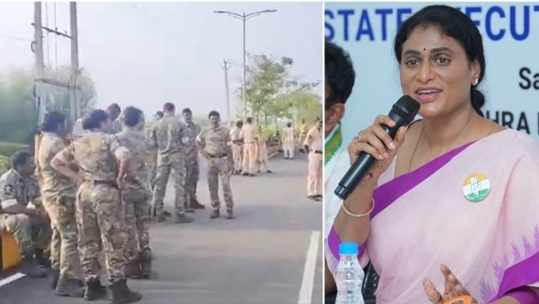 YS Sharmila Questions Andhra Government Over Police deployment at APCC office and her House