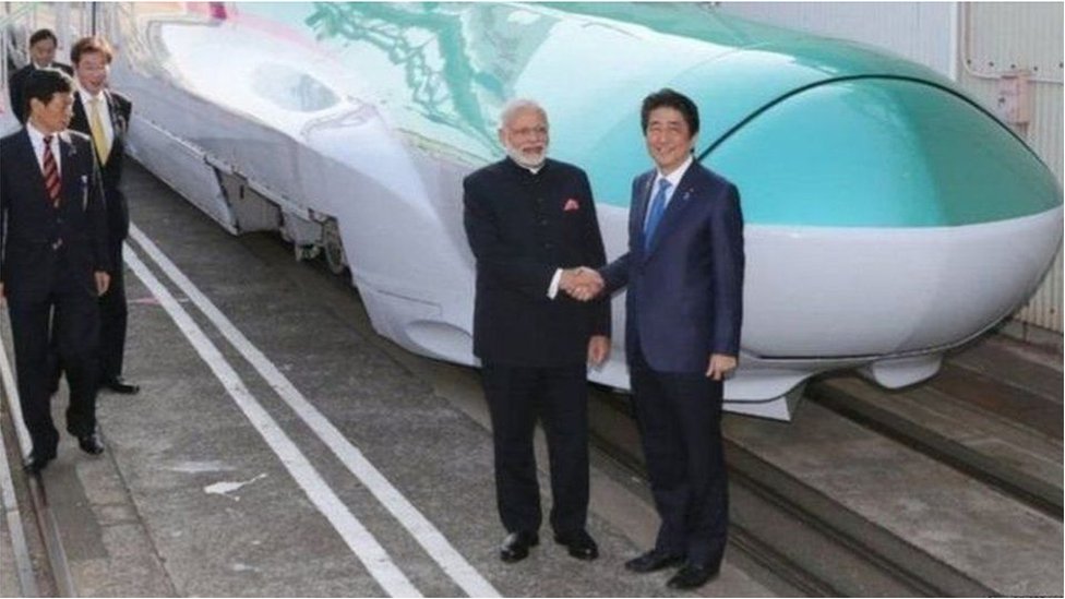 జపాన్ సహకారంతో దేశంలోనే మొట్టమొదటి హైస్పీడ్ రైలు మార్గం నిర్మాణాన్ని భారత ప్రభుత్వం తలపెట్టింది
