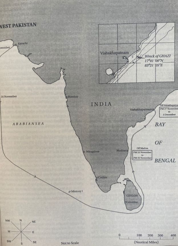 ఘాజీ విశాఖపట్టణం చేరిన మార్గం