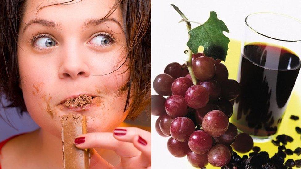 చాకొలెట్, ద్రాక్ష