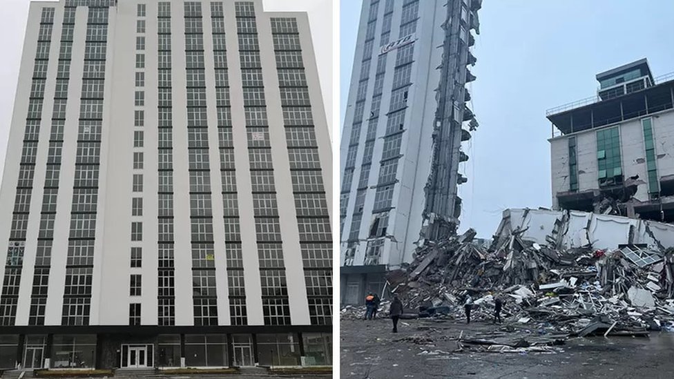 తుర్కియేలో కూలిన భవనాలు తుర్కియేలో కూలిన భవనాలు