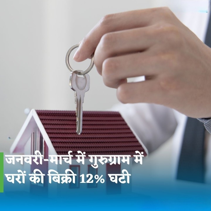 जनवरी मार्च में गुरुग्राम में घरों की बिक्री 12% घटी