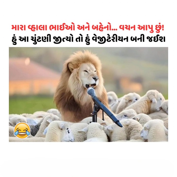 મારા વ્હાલા ભાઈઓ અને બહેનો... વચન આપુ છું! આ ચૂંટણી જીત્યો તો હું વેજીટેરીયન બની જઈશ