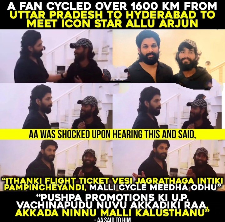 Allu arjun kosam fan cycle yatra