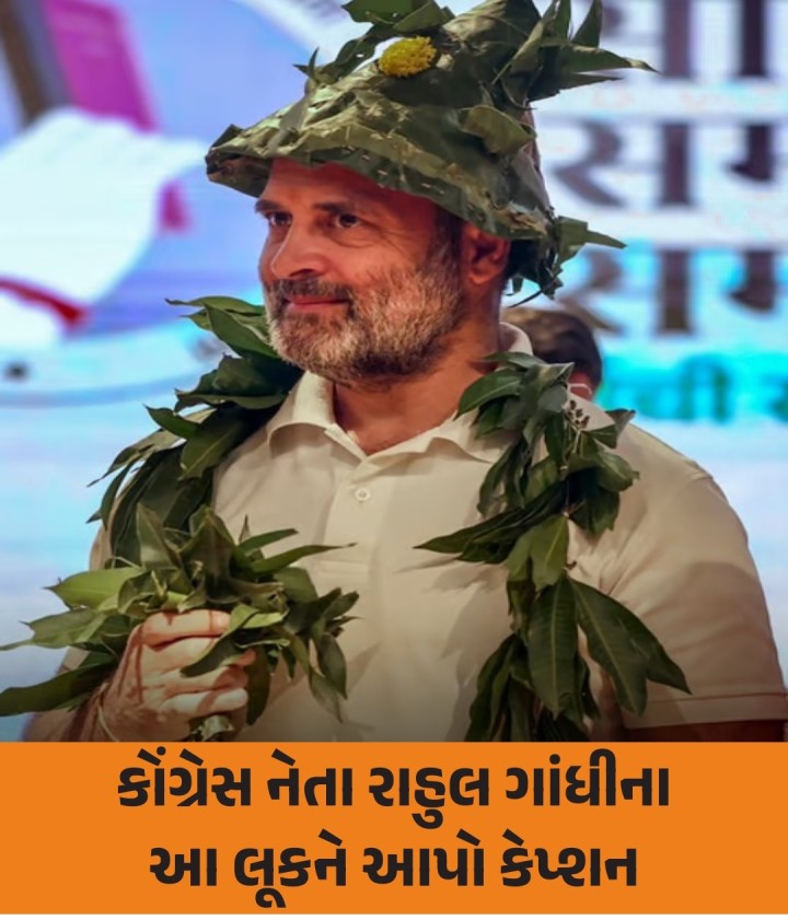 કોંગ્રેસ નેતા રાહુલ ગાંધીના આ લૂકને આપો કેપ્શન...