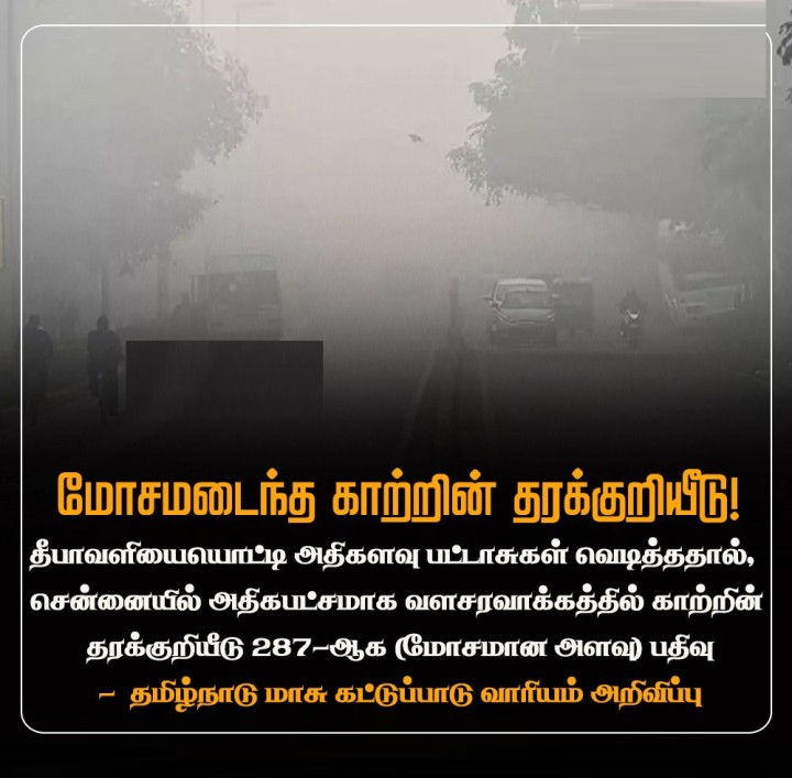 மோசமடைந்த காற்றின் தரக்குறியீடு!
