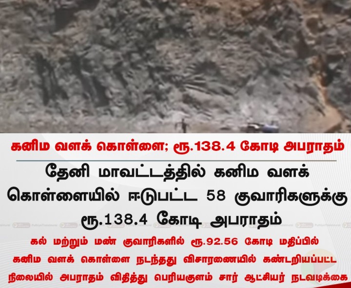 கனிம வளக் கொள்ளை; ரூ.138.4 கோடி அபராதம்