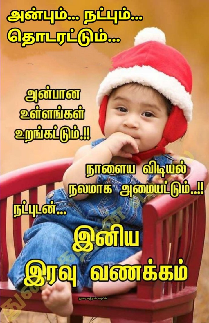 குட்டி இரவில் செல்ல தூக்கத்தில் சின்ன கனவு காணும் செல்ல இதயத்திற்கு சின்ன மனசு சொல்லும் இரவு வணக்கும்.