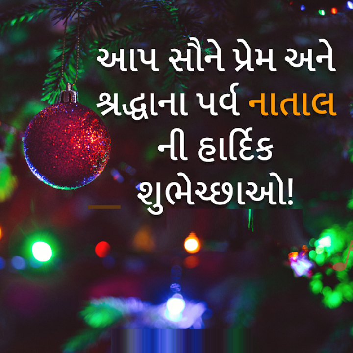 ક્રિસમસની શુભકામનાઓ! આશા છે કે નવું વર્ષ તમારા માટે શાંતિ અને સફળતા લાવે.'