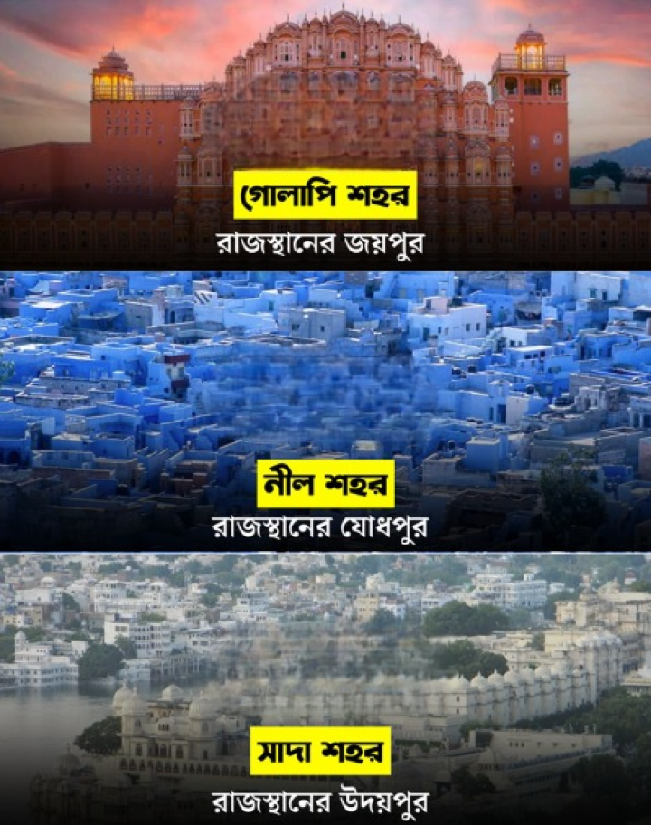 রঙের নামে রঙিন ভারতের একই রাজ্যের তিনটি শহর।