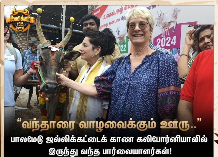 பாலமேடு ஜல்லிக்கட்டைக் காண கலிபோர்னியாவில் இருந்து வந்த பார்வையாளர்கள்!