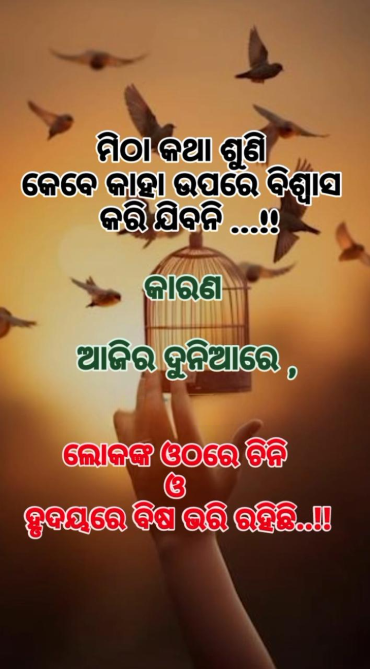 ମିଠା ମିଠା କଥା ଶୁଣି କେବେ  କାହା ଉପରେ ବିଶ୍ୱାସ କରିବନି