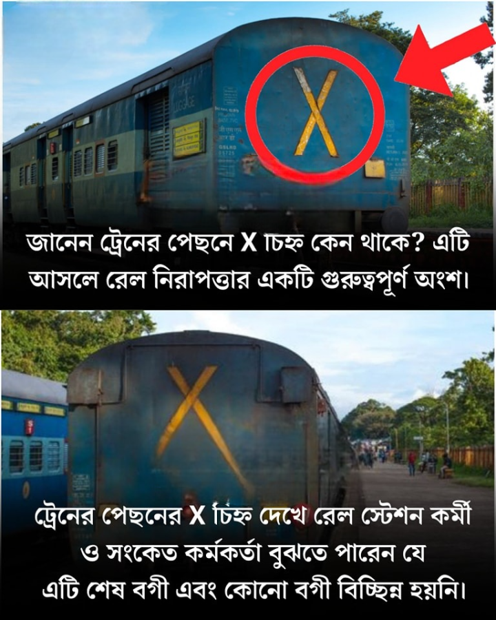 ট্রেনের পেছনে থাকা এই চিহ্নের কারণ জানেন?