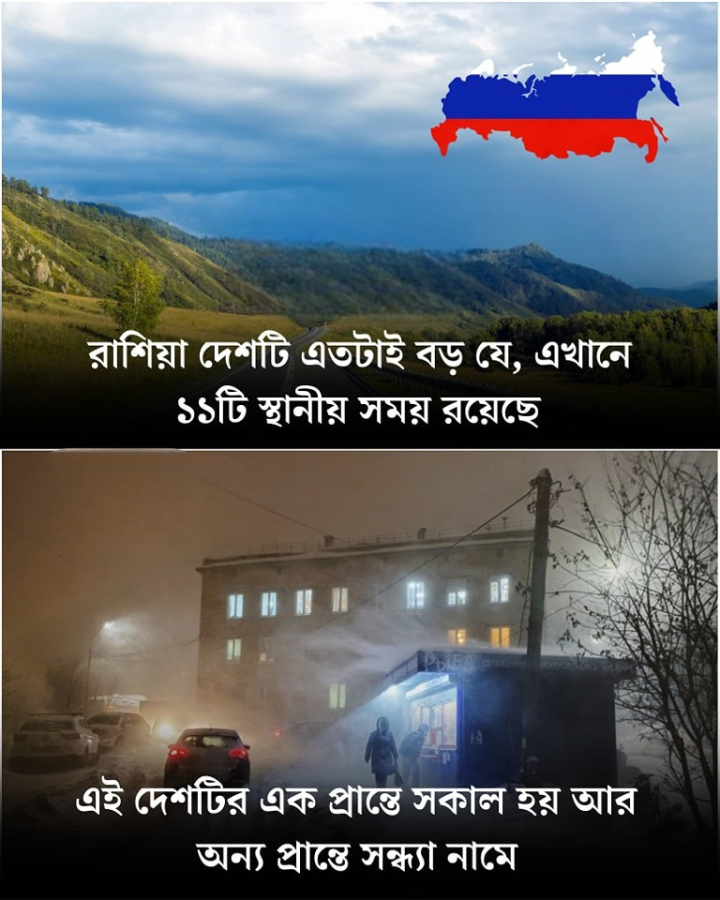 জানেন কি রাশিয়াতে আছে ১১টি টাইম জোন?