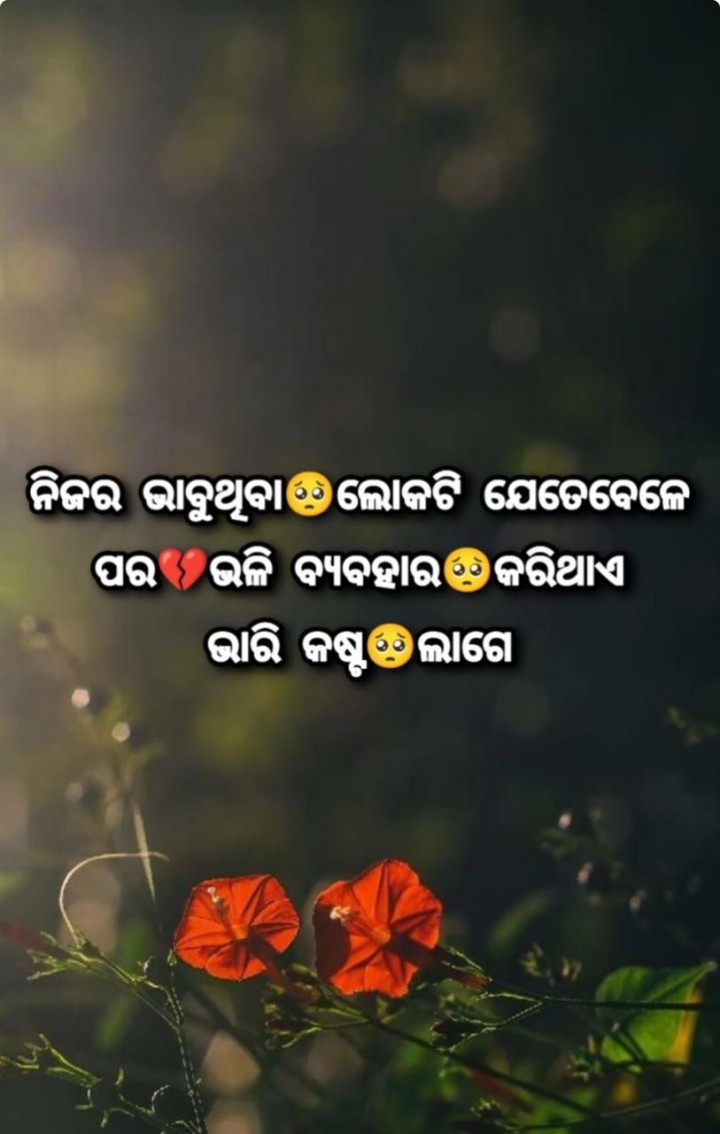 ନିଜର ଭାବୁ ଥିବା ଲୋକ ଟି ଯେତେବେଳେ ପର ଭଳି ଵ୍ୟଵହାର କରେ