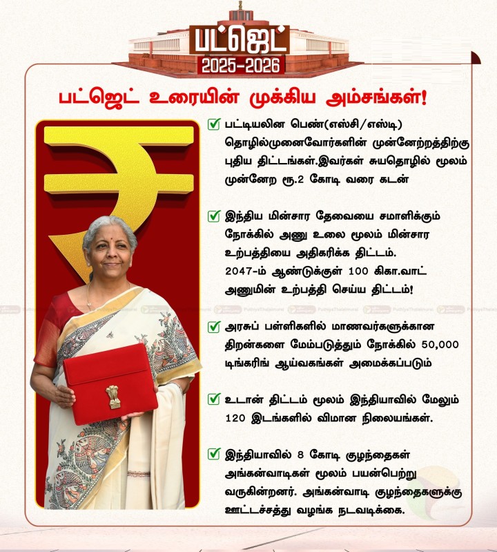 பட்ஜெட் உரையின் முக்கியம்சங்கள்!