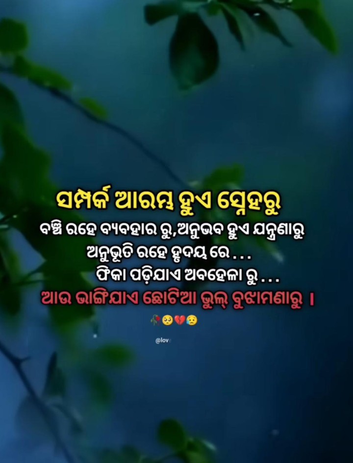 ସମ୍ପର୍କ ଆରମ୍ଭ ହୁଏ  ସ୍ନେହ ରୁ