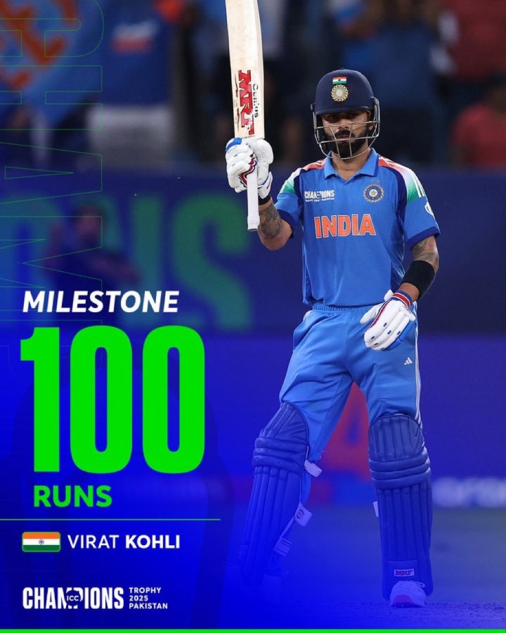 ಸರಿಯಾಗಿ 100 ಸಿಡಿಸಿದ ಕೊಹ್ಲಿ