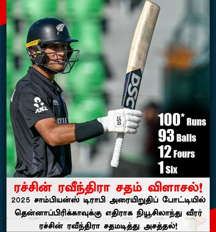 ரச்சின் ரவீந்திரா சதம் விளாசல்!