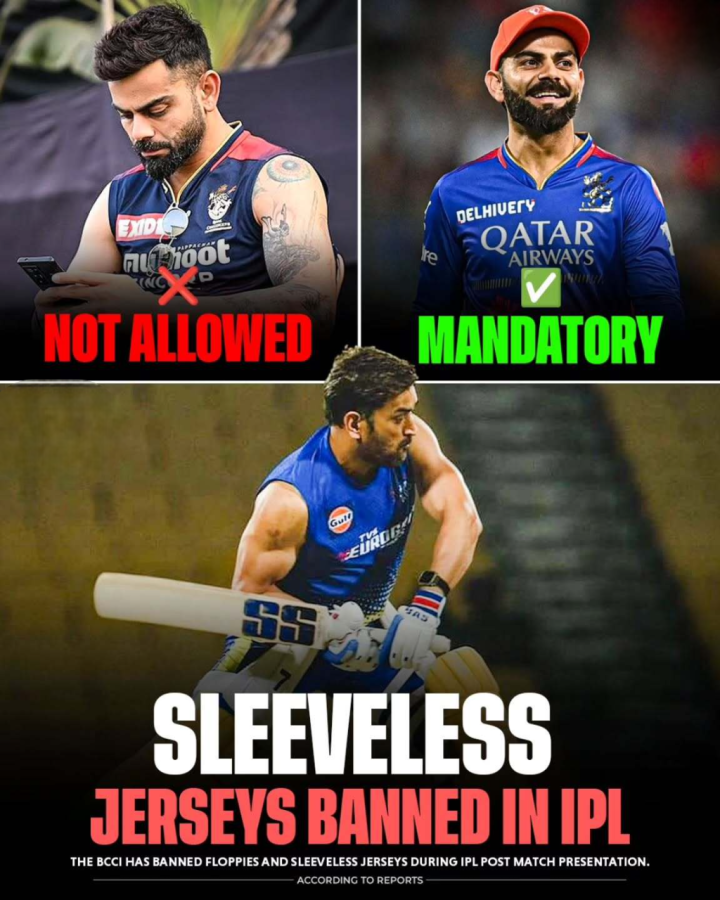 बीसीसीआई ने मैच के बाद प्रेजेंटेशन के दौरान खिलाड़ियों के स्लीवलेस जर्सी या ढीले कपड़े पहनने पर प्रतिबंध लगा दिया है