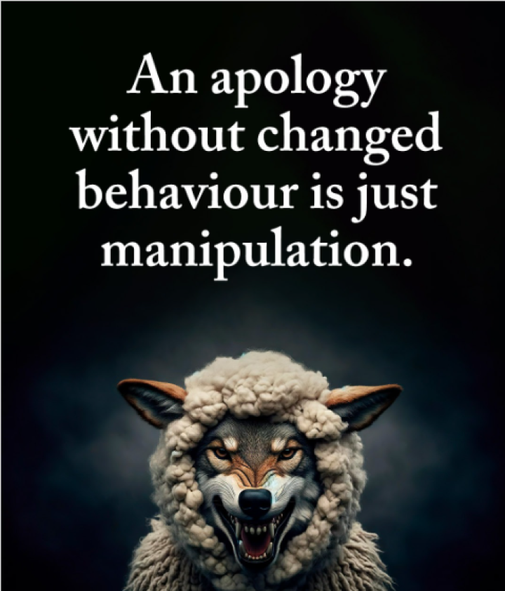 An Apology Without Changed Behavior is Just Manipulation.