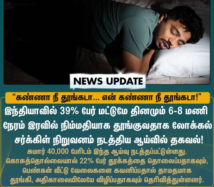 தூக்கம் குறித்த ஆய்வில் வெளியான தகவல்!
