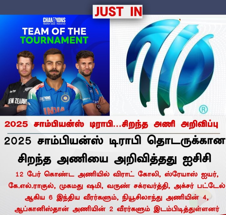 2025 சாம்பியன்ஸ் டிராபி... சிறந்த அணி அறிவிப்பு