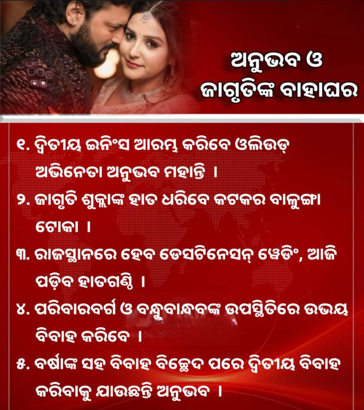 ଅନୁଭବ ଆଉ ଜାଗୃତି ଙ୍କର ବାହାଘର