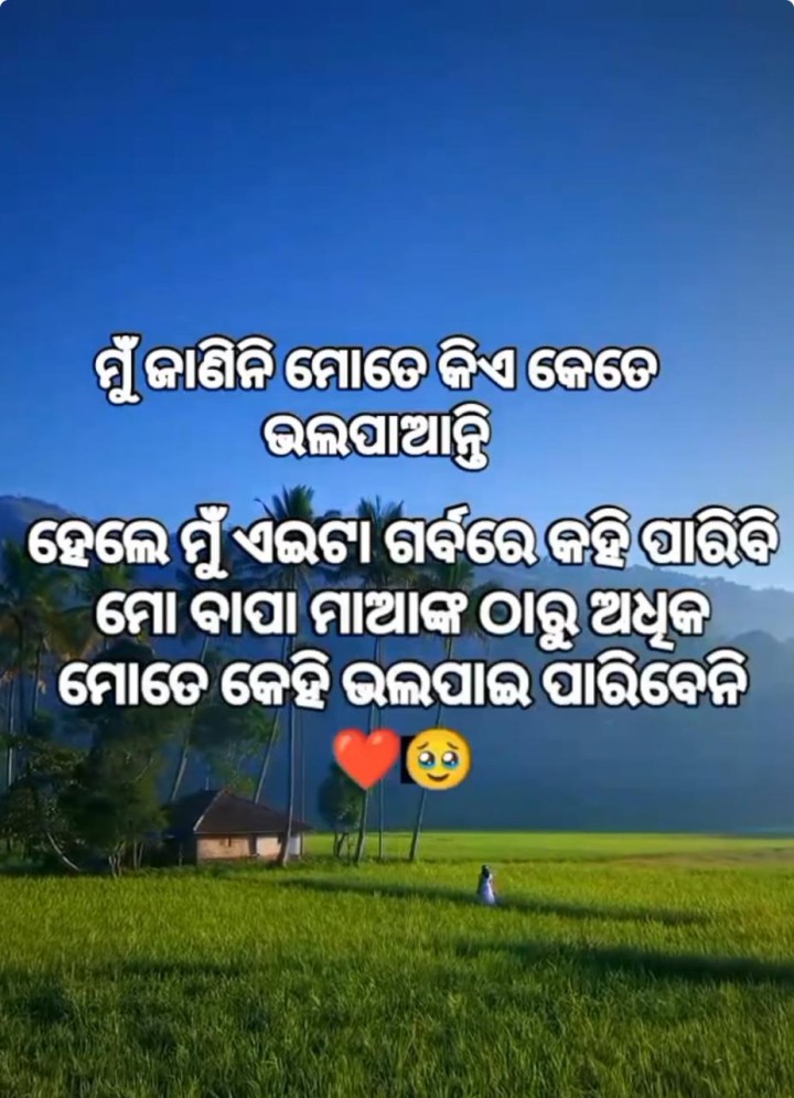 ମୁଁ ଜାଣିନି ମୋତେ କିଏ ଭଲ ପାଏ