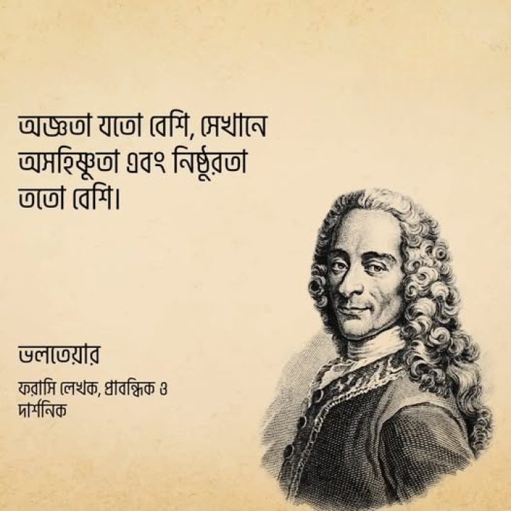 ফরাসি লেখক ও দার্শনিক ভলতেয়ারের অজ্ঞতা বিষয়ে উক্তিটি জানতেন?