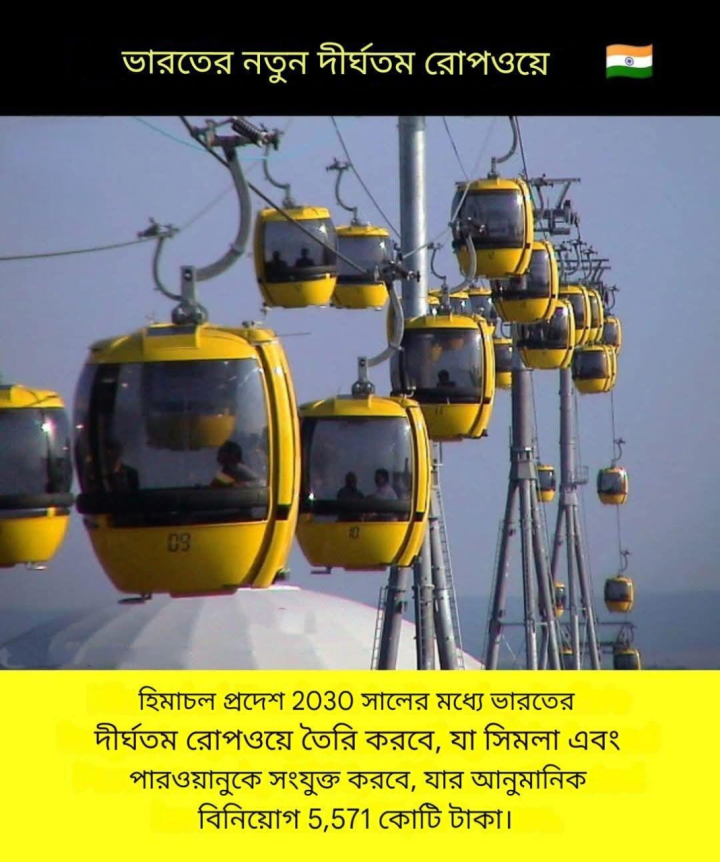 তৈরি হতে চলেছে ভারতের নতুন দীর্ঘতম রোপওয়ে।