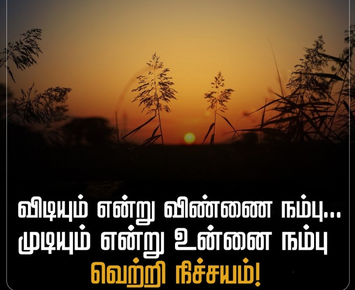 விடியும் என்று விண்ணை நம்பு...முடியும் என்று உன்னை நம்பு வெற்றி நிச்சயம்!