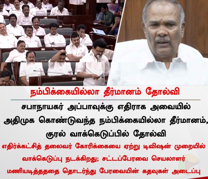 நம்பிக்கையில்லா தீர்மானம் தோல்வி