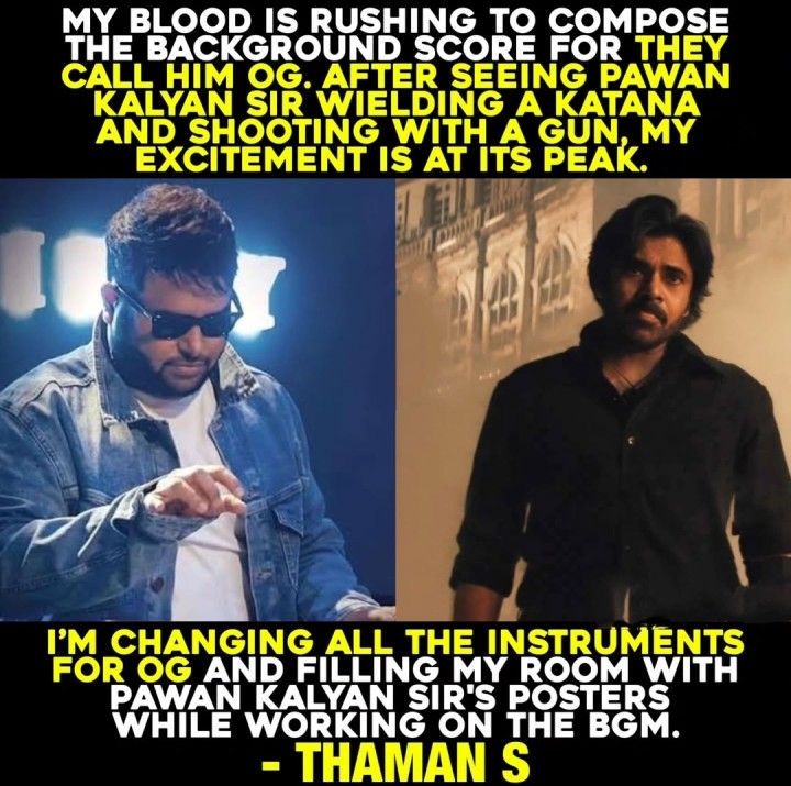 Og background score cheyalante blood boil avtondi antunna thaman