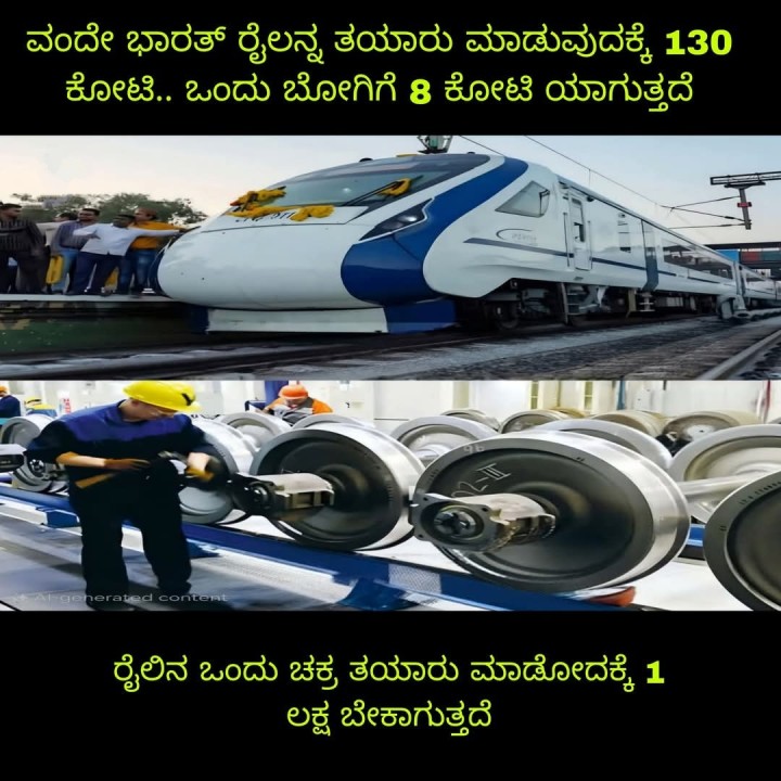 ರೈಲಿನ ಒಂದು ಚಕ್ರ ತಯಾರು ಮಾಡೋದಕ್ಕೆ 1 ಲಕ್ಷ ಬೇಕಾಗುತ್ತದೆ